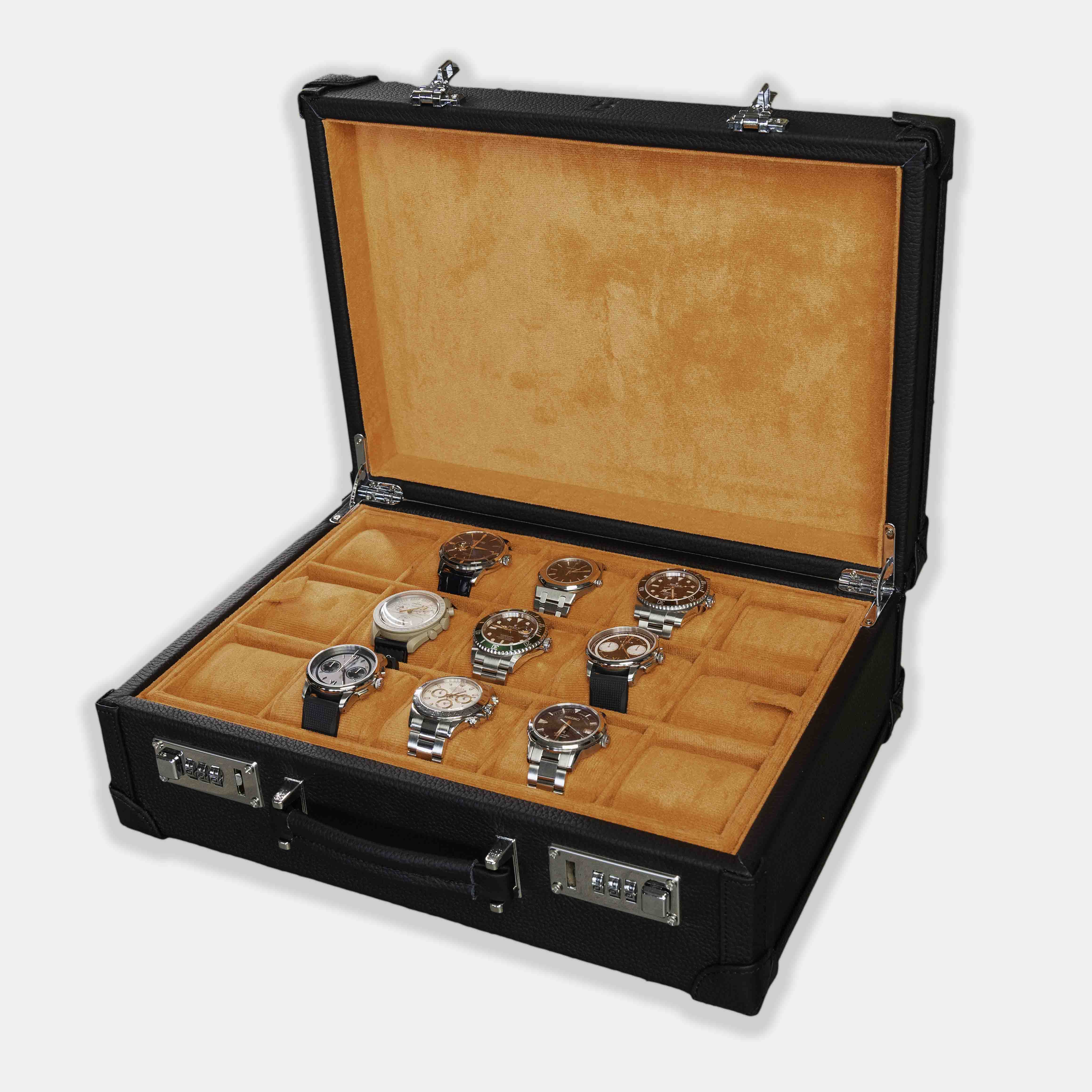 Suitcase For 15 Watches - Black