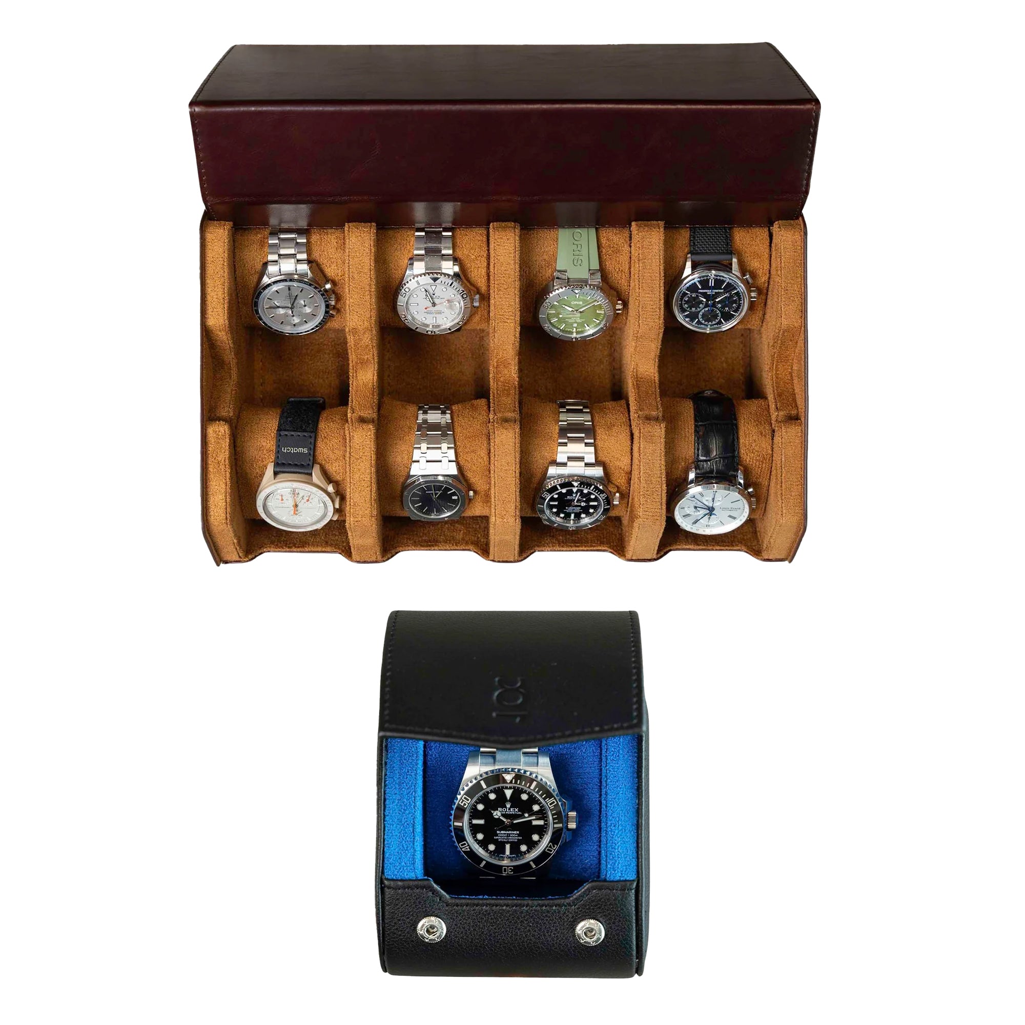 Make your own set (8 Slot Watchbox + Single Watch Roll)