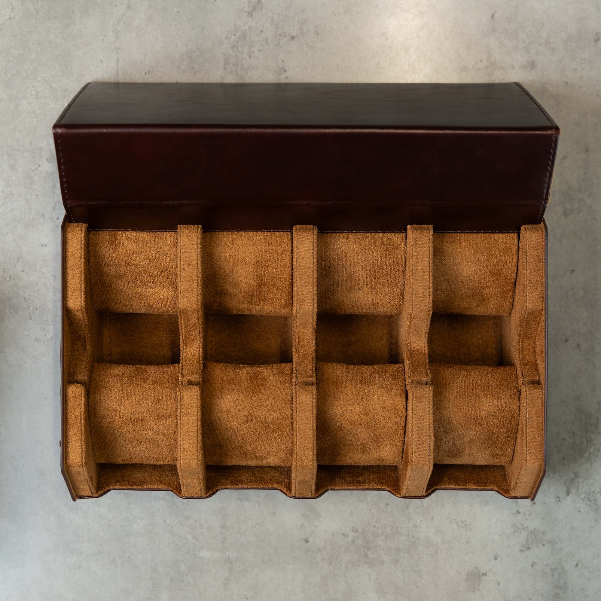 Hexagon Coffee Brown 8 Slot Watch Box