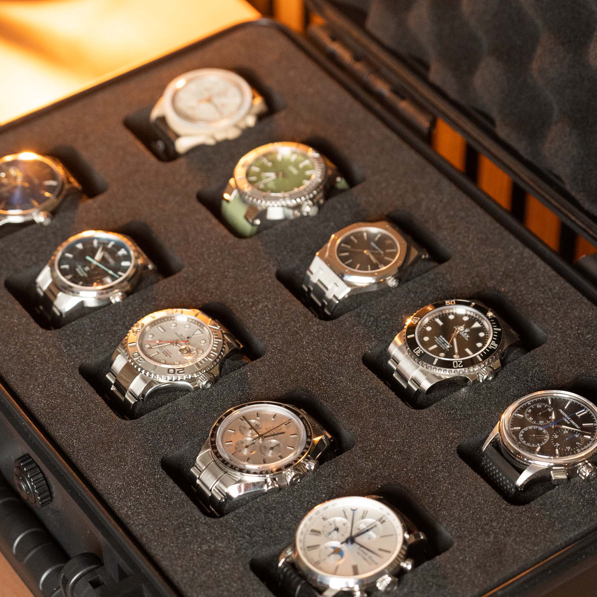 All Black 10 Slot Watch Box