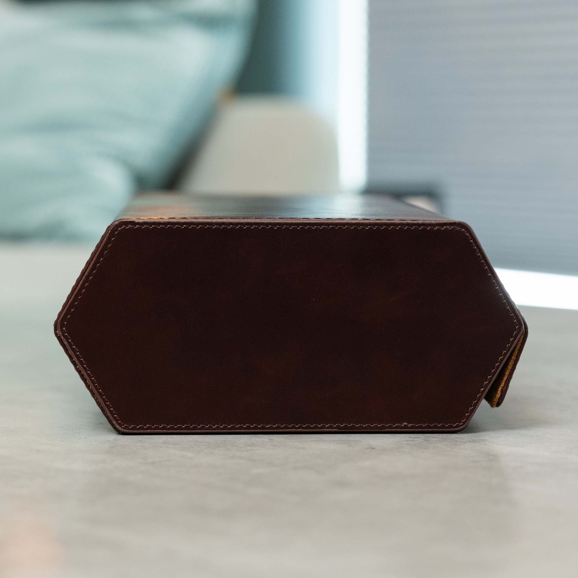 Hexagon Coffee Brown 8 Slot Watch Box