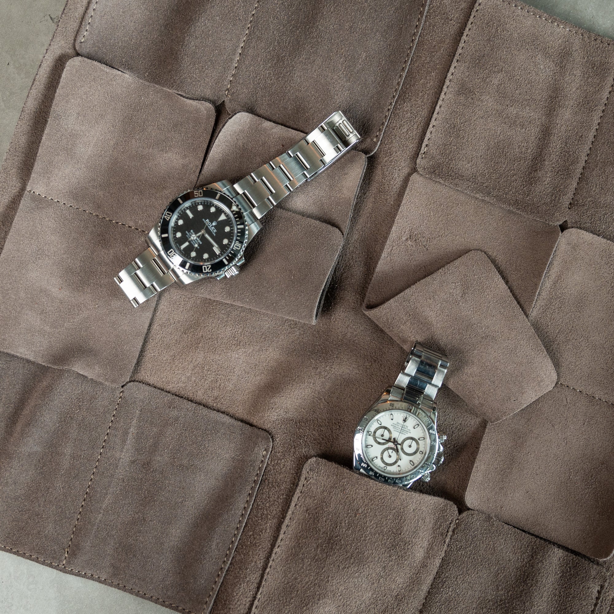 Leather Watch Roll - Brown