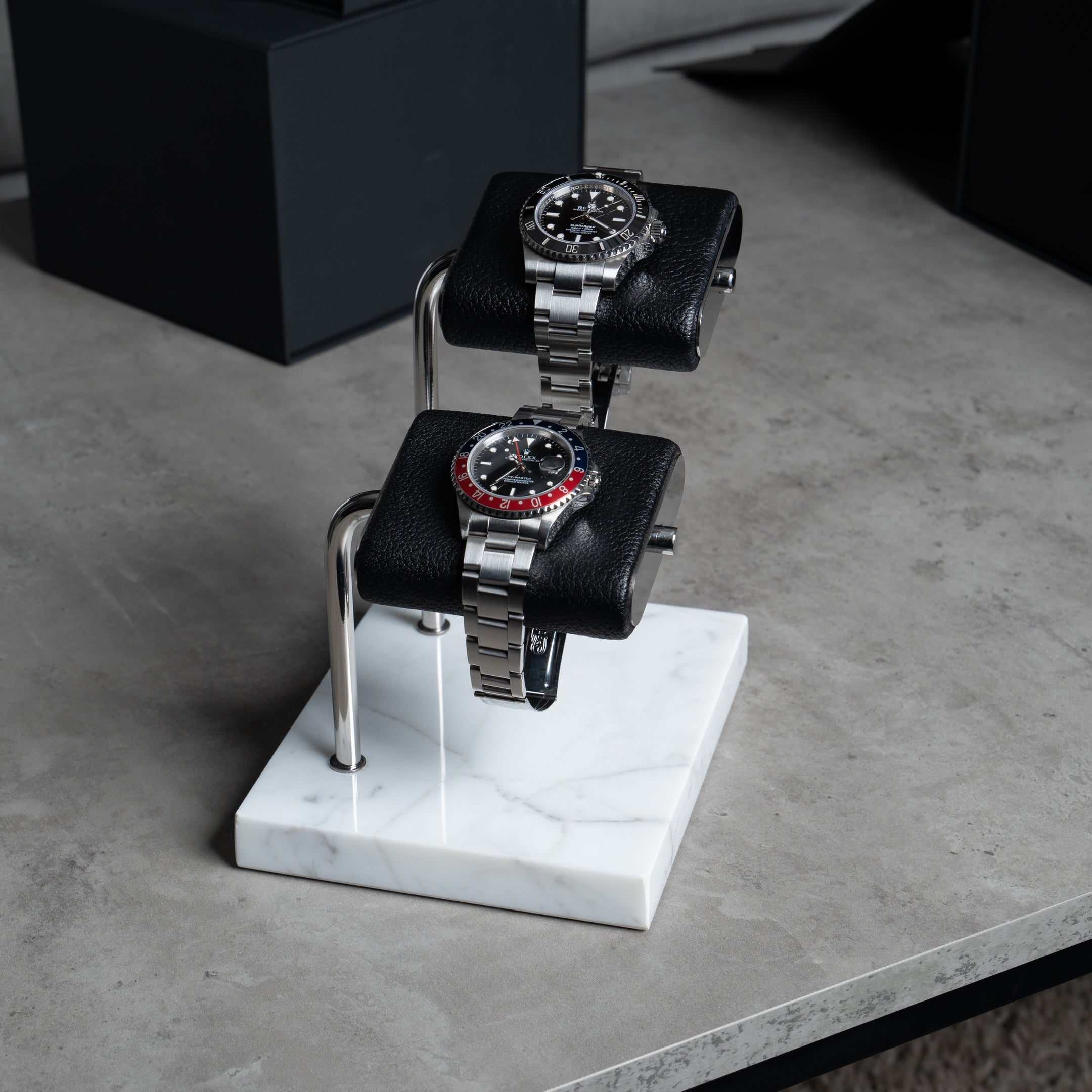 Watch Stand Duo - White Marble