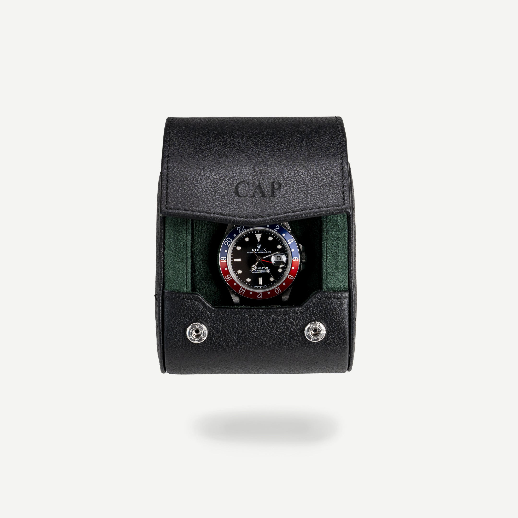 Personalized Single Watch Roll - Black Green