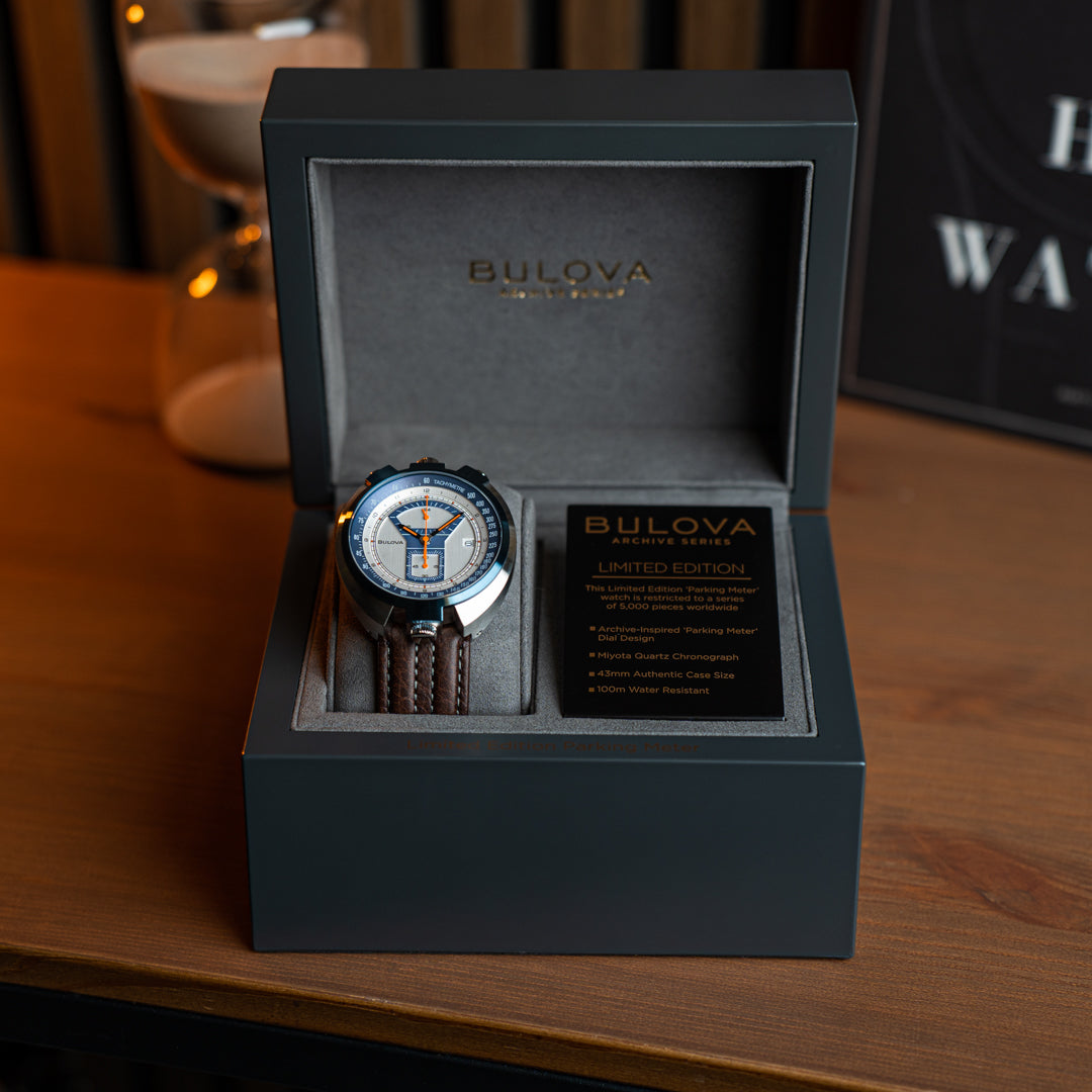 Bulova Parking Meter Chronograph Limited Edition Box and packaging