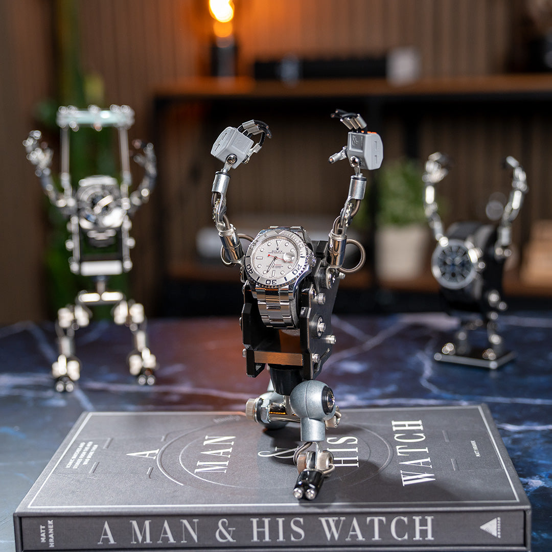 Robot Watch Stand Bundle, robotoys, handmade, medium robot watch stand, bundle, savings, watch display, unigue watch stand, how to display watches, 