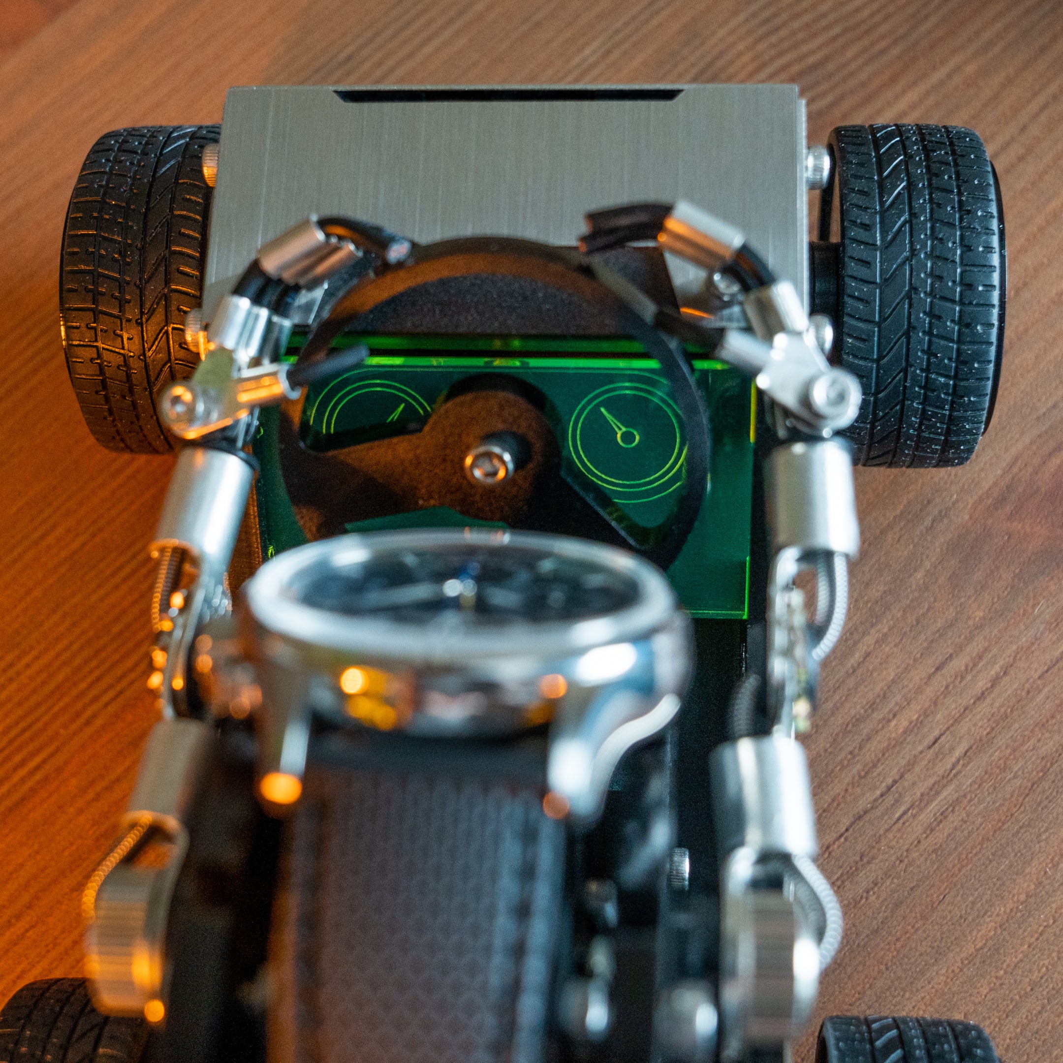 Off-Roader Watch stand, robotoys, handmade, watch display, video demonstration, how to display your watch, cool watch display, off-roader interior