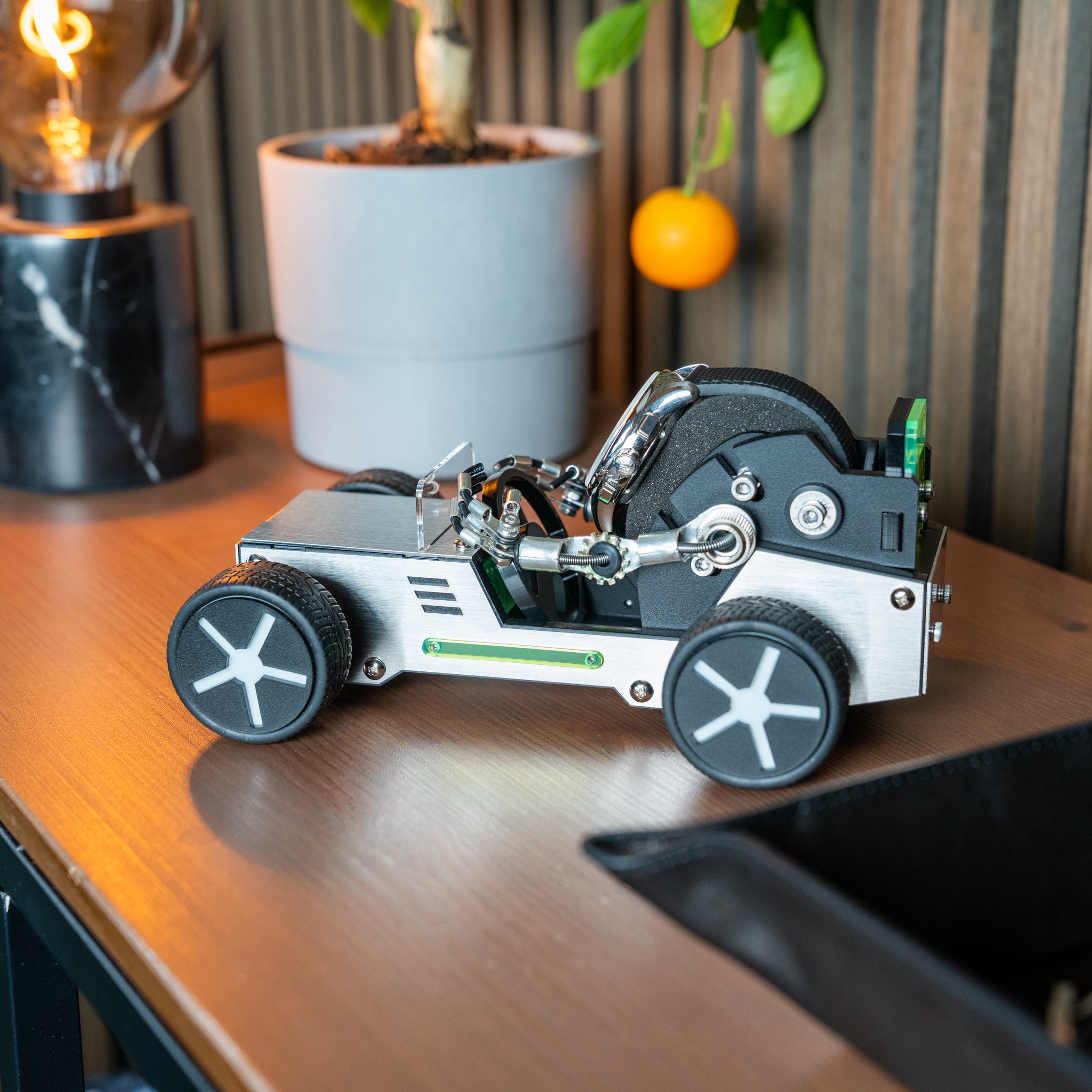 roadster watch car stand, robotoys, handmade, watch stand, watch display, side view