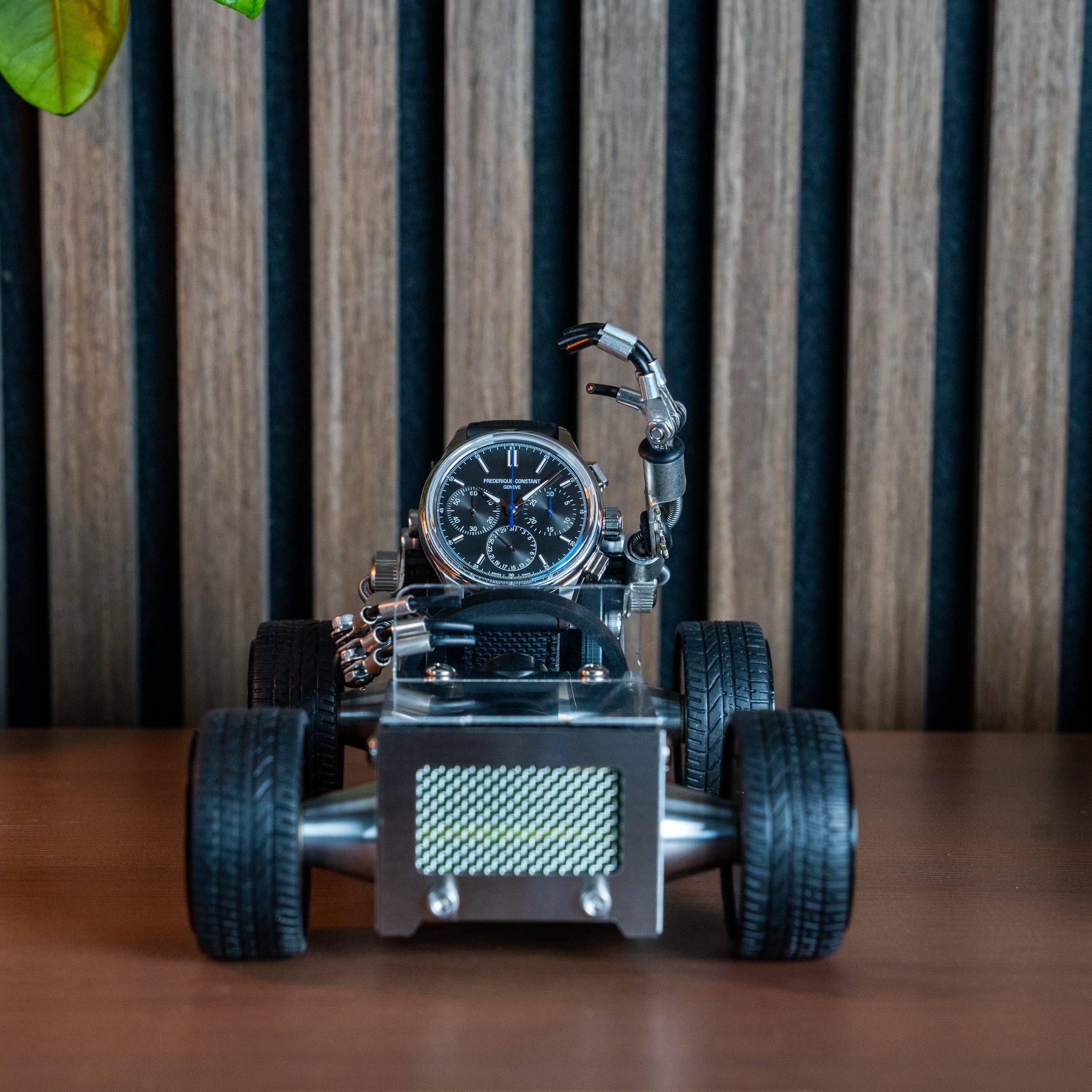 roadster watch car stand, robotoys, handmade, watch stand, watch display, unique watch stand, roadster front view