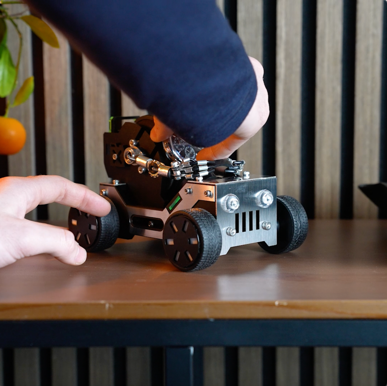 Off-Roader Watch stand, robotoys, handmade, watch display, video demonstration, how to display your watch, cool watch display